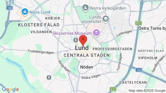 Rooms for rent i Lund - kort over placeringen