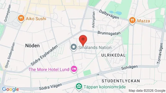Rooms for rent i Lund - kort over placeringen
