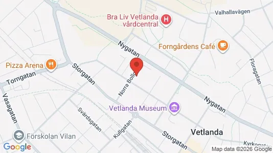 Apartments for rent i Vetlanda - kort over placeringen