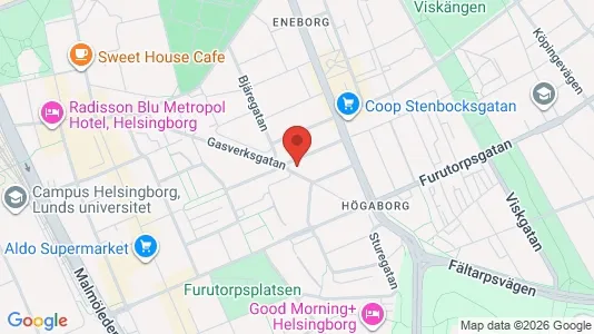 Apartments for rent i Helsingborg - kort over placeringen