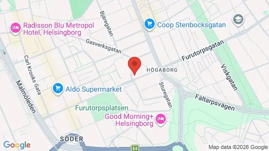 Apartments for rent i Helsingborg - kort over placeringen