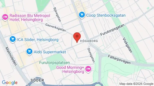 Apartments for rent i Helsingborg - kort over placeringen
