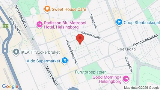Apartments for rent i Helsingborg - kort over placeringen