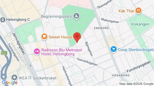 Apartments for rent i Helsingborg - kort over placeringen