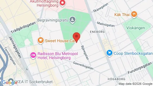 Apartments for rent i Helsingborg - kort over placeringen