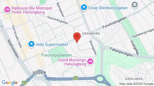 Apartments for rent i Helsingborg - kort over placeringen