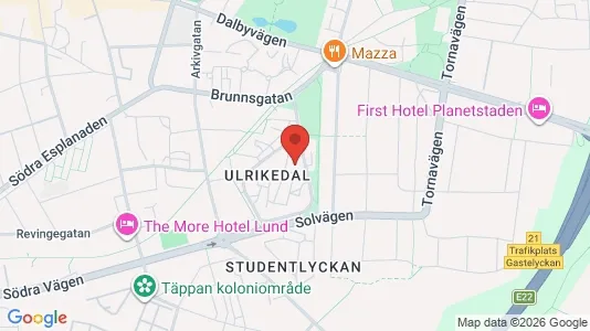 Rooms for rent i Lund - kort over placeringen