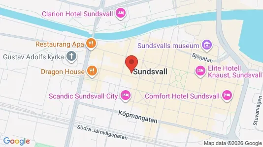 Apartments for rent i Sundsvall - kort over placeringen