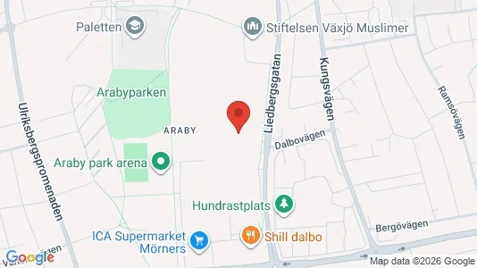 Apartments for rent i Växjö - kort over placeringen