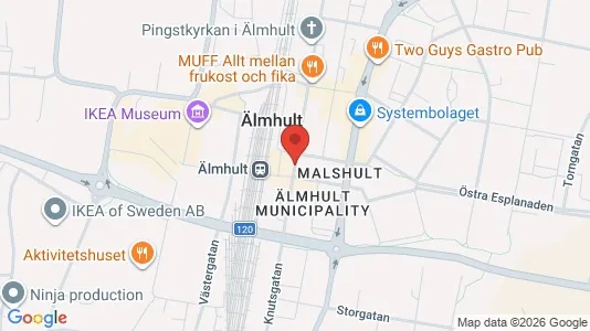 Rooms for rent i Älmhult - kort over placeringen