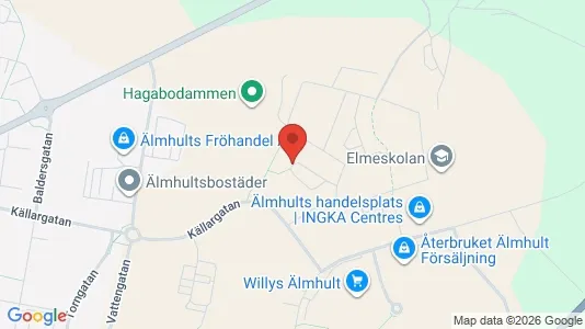Rooms for rent i Älmhult - kort over placeringen