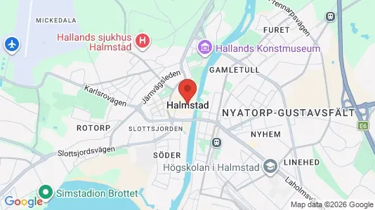 Houses for rent i Halmstad - kort over placeringen
