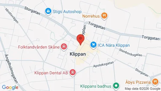Apartments for rent i Klippan - kort over placeringen
