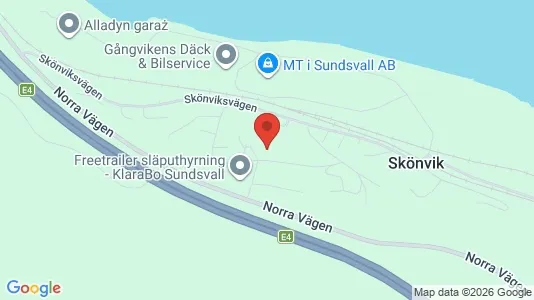 Apartments for rent i Sundsvall - kort over placeringen