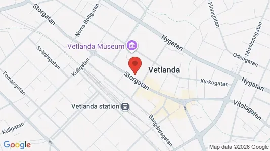 Apartments for rent i Vetlanda - kort over placeringen