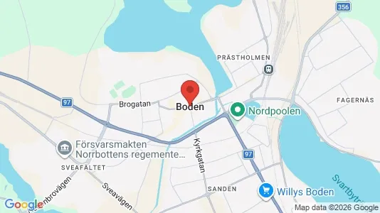 Houses for rent i Boden - kort over placeringen