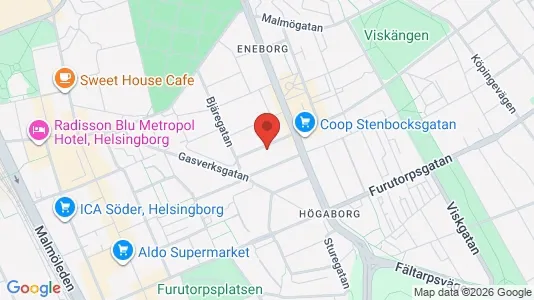 Apartments for rent i Helsingborg - kort over placeringen
