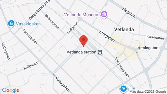 Apartments for rent i Vetlanda - kort over placeringen