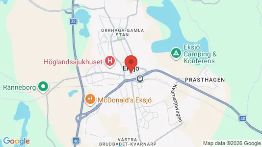 Apartments for rent i Eksjö - kort over placeringen