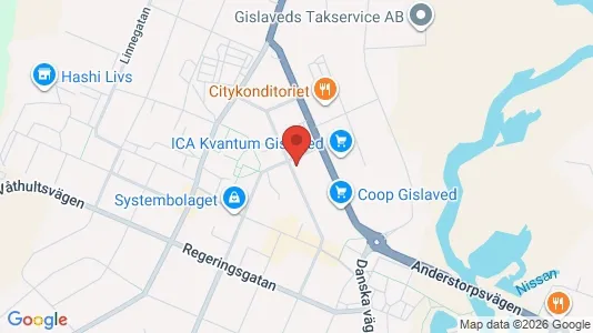 Apartments for rent i Gislaved - kort over placeringen