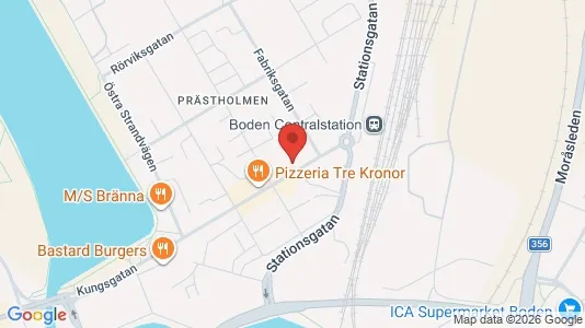 Apartments for rent i Boden - kort over placeringen