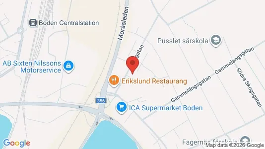 Apartments for rent i Boden - kort over placeringen