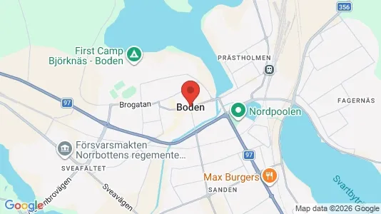 Houses for rent i Boden - kort over placeringen