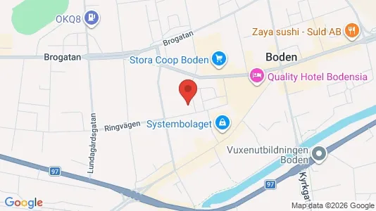 Apartments for rent i Boden - kort over placeringen