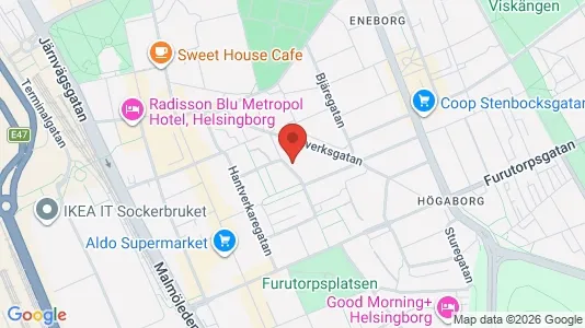 Apartments for rent i Helsingborg - kort over placeringen