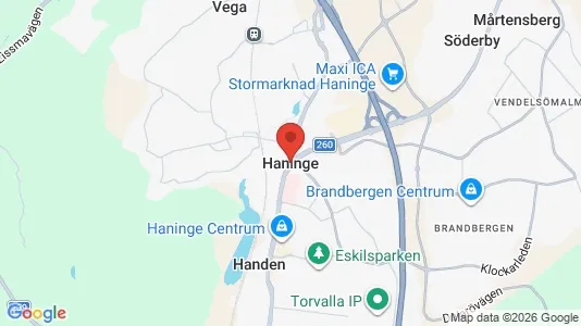Rooms for rent i Haninge - kort over placeringen