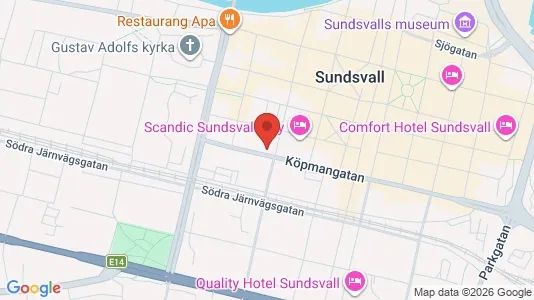 Apartments for rent i Sundsvall - kort over placeringen