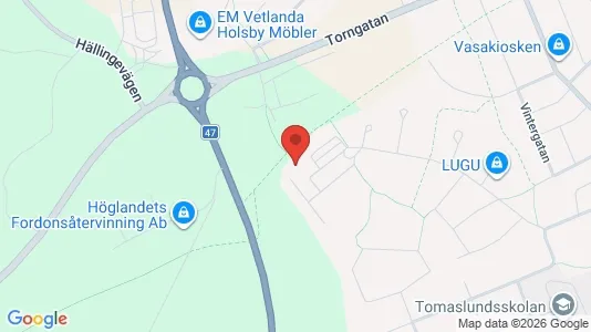 Apartments for rent i Vetlanda - kort over placeringen