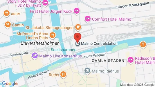 Apartments for rent i Malmö City - kort over placeringen