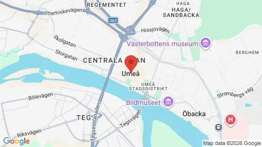 Rooms for rent i Umeå - kort over placeringen
