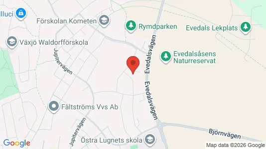 Apartments for rent i Växjö - kort over placeringen