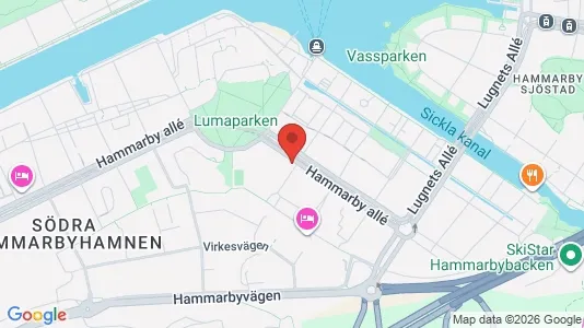 Rooms for rent i Hammarbyhamnen - kort over placeringen