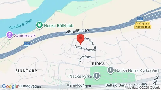 Apartments for rent i Nacka - kort over placeringen