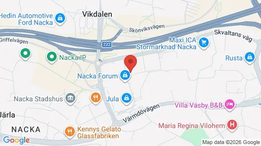 Apartments for rent i Nacka - kort over placeringen