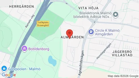 Apartments for rent i Husie - kort over placeringen