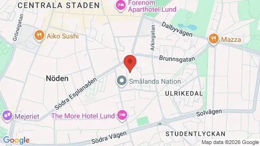 Rooms for rent i Lund - kort over placeringen