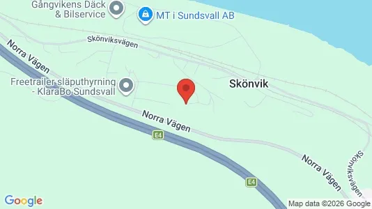 Apartments for rent i Sundsvall - kort over placeringen