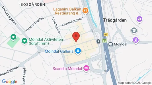 Apartments for rent i Mölndal - kort over placeringen