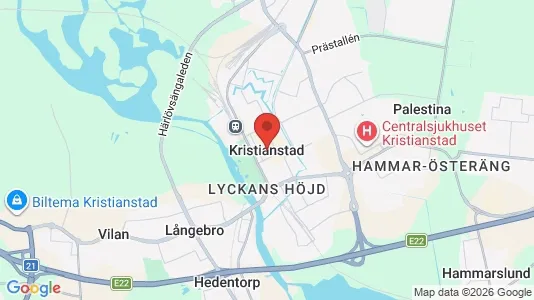 Houses for rent i Kristianstad - kort over placeringen