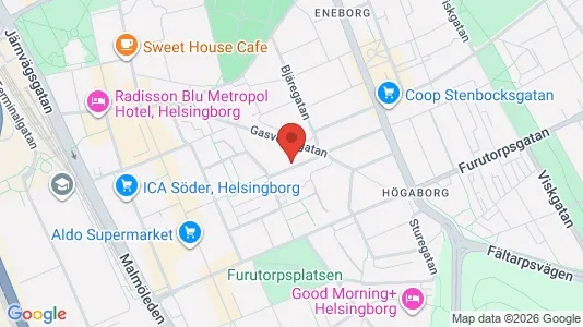 Apartments for rent i Helsingborg - kort over placeringen