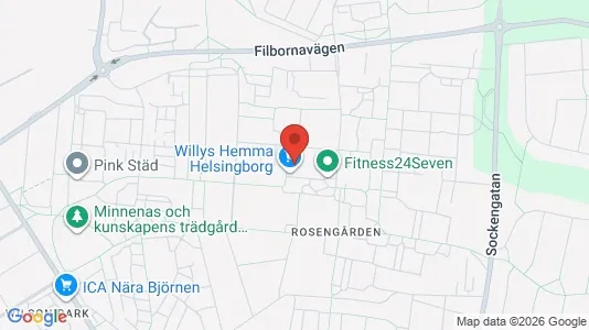 Apartments for rent i Helsingborg - kort over placeringen