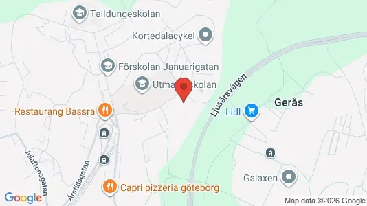 Apartments for rent i Gothenburg East - kort over placeringen