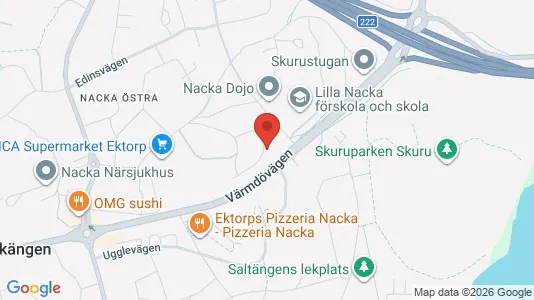 Apartments for rent i Nacka - kort over placeringen