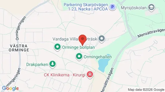 Apartments for rent i Nacka - kort over placeringen