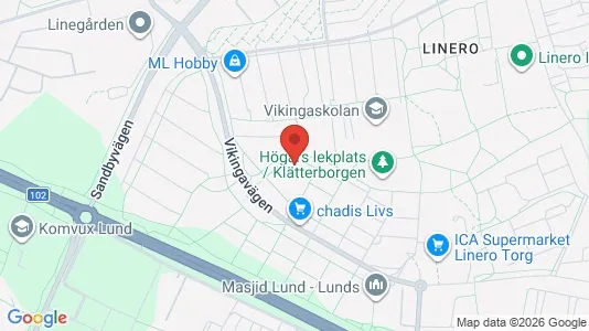 Apartments for rent i Lund - kort over placeringen
