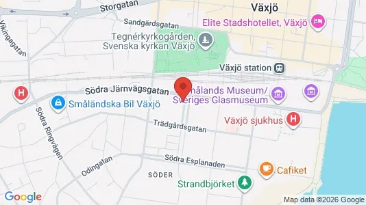 Apartments for rent i Växjö - kort over placeringen
